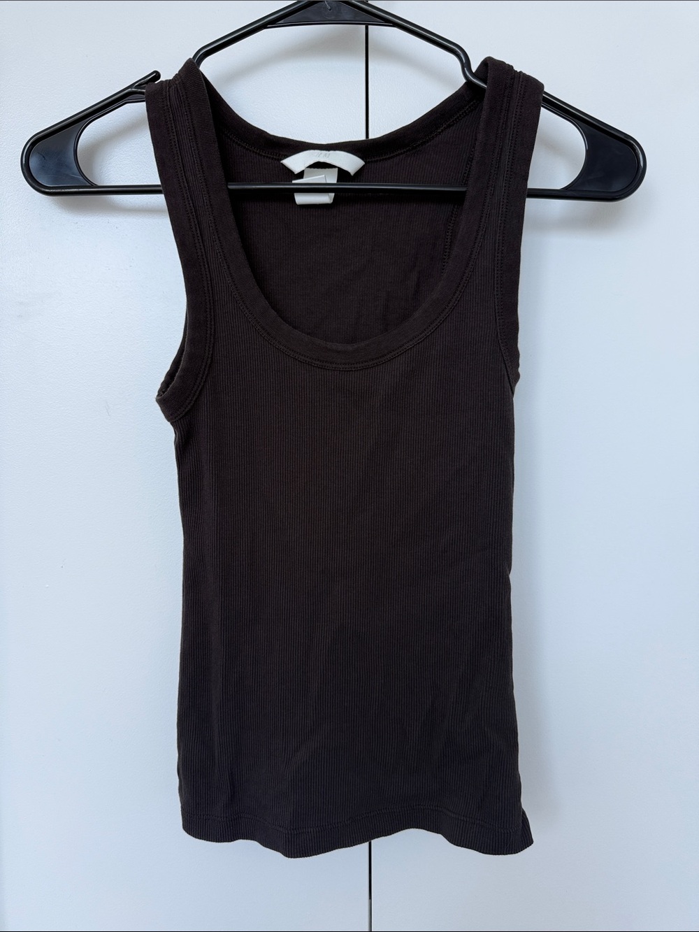 H&M Black Ribbed Scoop Neck Tank Top